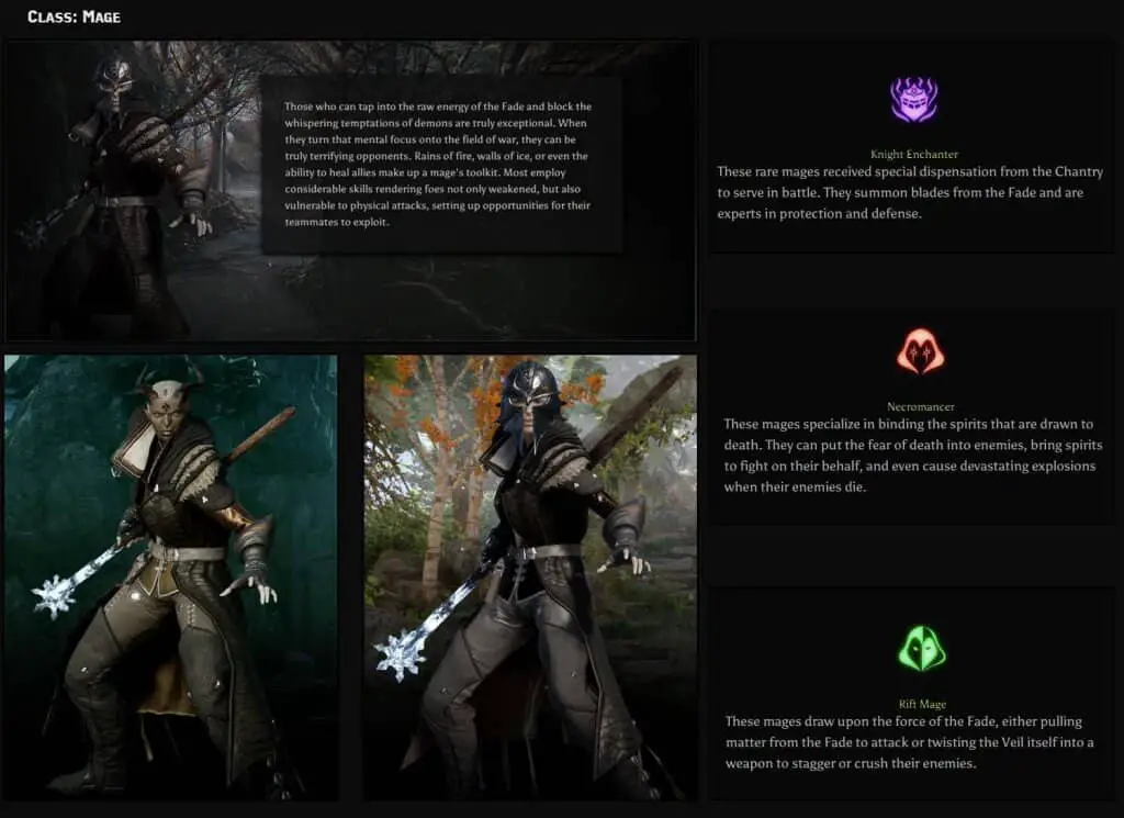 Dragon Age Inquisition mage class