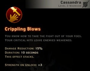 Dragon Age Inquisition - Crippling Blows Battlemaster warrior skill