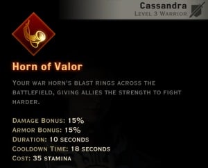Dragon Age Inquisition - Horn of Valor Battlemaster warrior skill