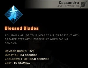 Dragon Age Inquisition - Blessed Blades Templar warrior skill