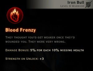Dragon Age Inquisition - Blood Frenzy Reaver warrior skill