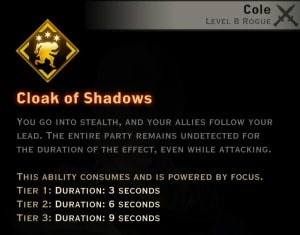 Dragon Age Inquisition - Cloak of Shadows Assassin rogue skill