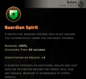 Dragon Age Inquisition - Guardian Spirit - Spirit mage skill