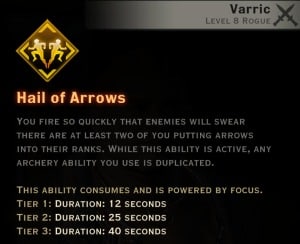 Dragon Age Inquisition - Hail of Arrows Artificer rogue skill