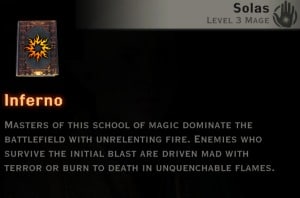 Dragon Age Inquisition - Inferno Mage skill tree
