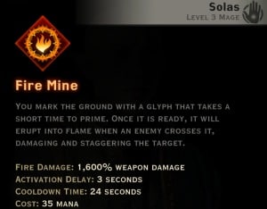 Dragon Age Inquisition - Fire Mine Inferno mage skill