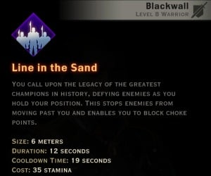 Dragon Age Inquisition - Line in The Sand Champion warrior skill