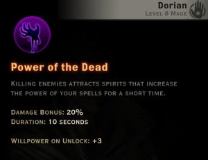 Dragon Age Inquisition - Power of The Dead Necromancer mage skill