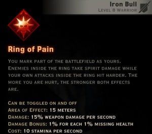 Dragon Age Inquisition - Ring of Pain Reaver warrior skill