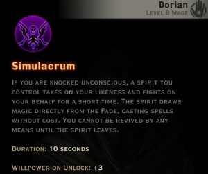 Dragon Age Inquisition - Simulacrum Necromancer mage skill