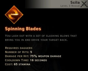 Dragon Age Inquisition - Spinning Blades Double Daggers rogue skill