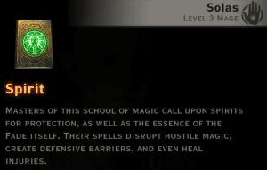 Dragon Age Inquisition - Spirit Mage skill tree