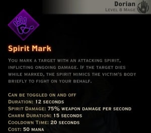 Dragon Age Inquisition - Spirit Mark Necromancer mage skill