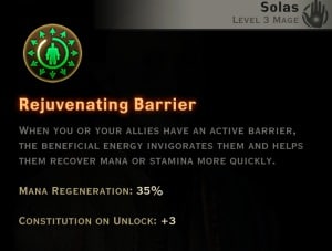 Dragon Age Inquisition - Rejuventaing Barrier Spirit mage skill