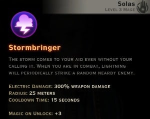 Dragon Age Inquisition - Stormbringer Storm mage skill