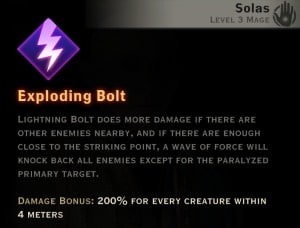 Dragon Age Inquisition - Exploding Bolt Storm mage skill
