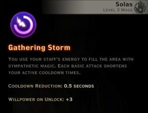 Dragon Age Inquisition - Gathering Storm Storm mage skill