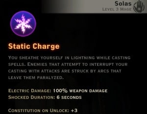 Dragon Age Inquisition - Static Charge Storm mage skill