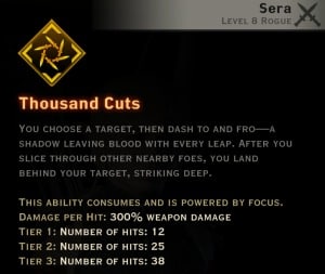 Dragon Age Inquisition - Thousand Cuts Tempest rogue skill