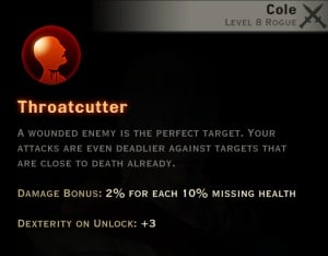 Dragon Age Inquisition - Throatcutter Assassin rogue skill