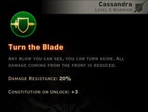 Dragon Age Inquisition - Turn the Blade Weapon and Shield warrior skill