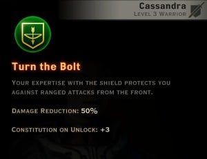 Dragon Age Inquisition - Turn the Bolt Weapon and Shield warrior skill