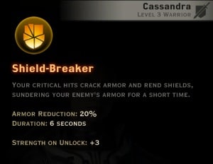 Dragon Age Inquisition - Shield-Breaker Two-Handed Weapon warrior skill