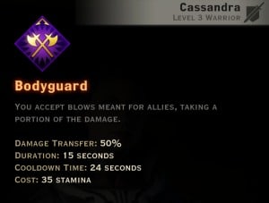 Dragon Age Inquisition - Bodyguard Vanguard warrior skill