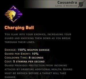 Dragon Age Inquisition - Charging Bull Vanguard warrior skill