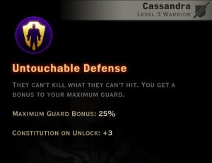 Dragon Age Inquisition - Untouchable Defense Vanguard warrior skill