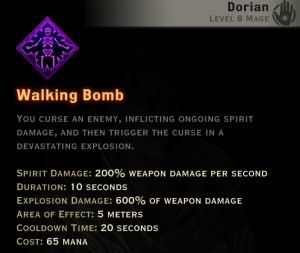 Dragon Age Inquisition - Walking Bomb Necromancer mage skill