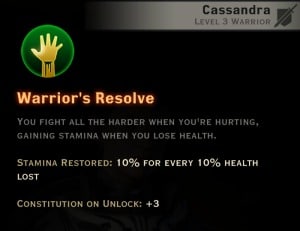 Dragon Age Inquisition - Warrior's Resolve Weapon and Shield warrior skill