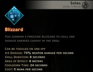 Dragon Age Inquisition - Blizzard Winter mage skill