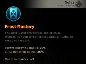 Dragon Age Inquisition - Frost Mastery Winter mage skill