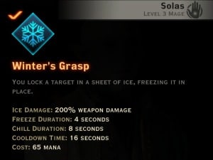 Dragon Age Inquisition - Winter's Grasp Winter mage skill