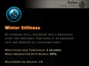 Dragon Age Inquisition - Winter Stillness Winter mage skill
