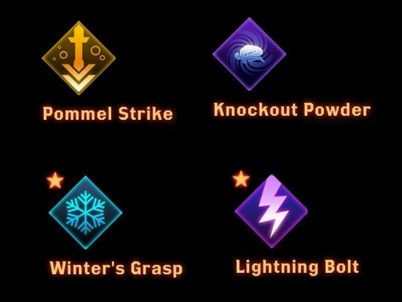 CC effects such as Winter's grasp and Pommel Strike are required to set up a combo