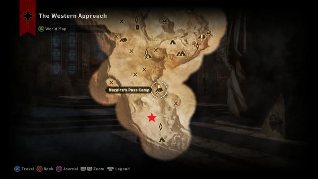 Dragon Age Inquisition - map location of the Abyssal High Dragon in the Western Approach