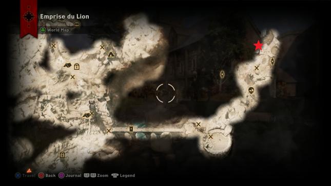 Dragon Age Inquisition - map location of the The Highland Ravager dragon in Emprise du Lion